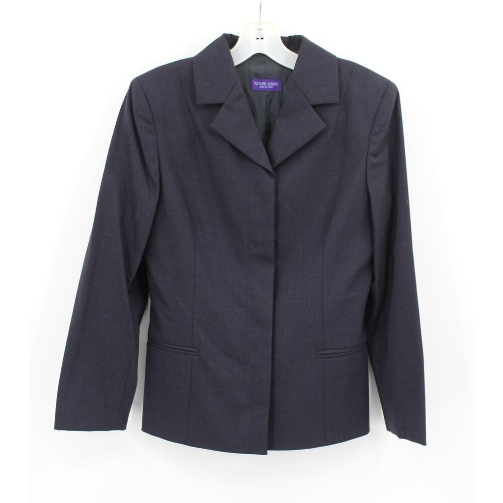 Future Ozbek Wool BLAZER womens US 8 VTG Italy Dark Blue